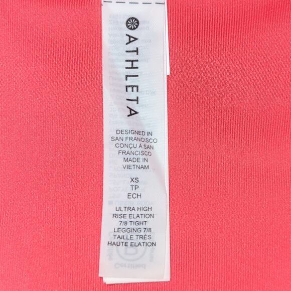 Athleta Elation Ultra High Rise 7/8 Tight Pocket Leggings Size XS Coral Petal - Picture 10 of 13